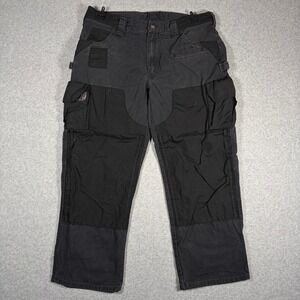 Atlas 46 Concord Work Pants Men's 42x30 (Fits 38x29) Black Reinforced Utility